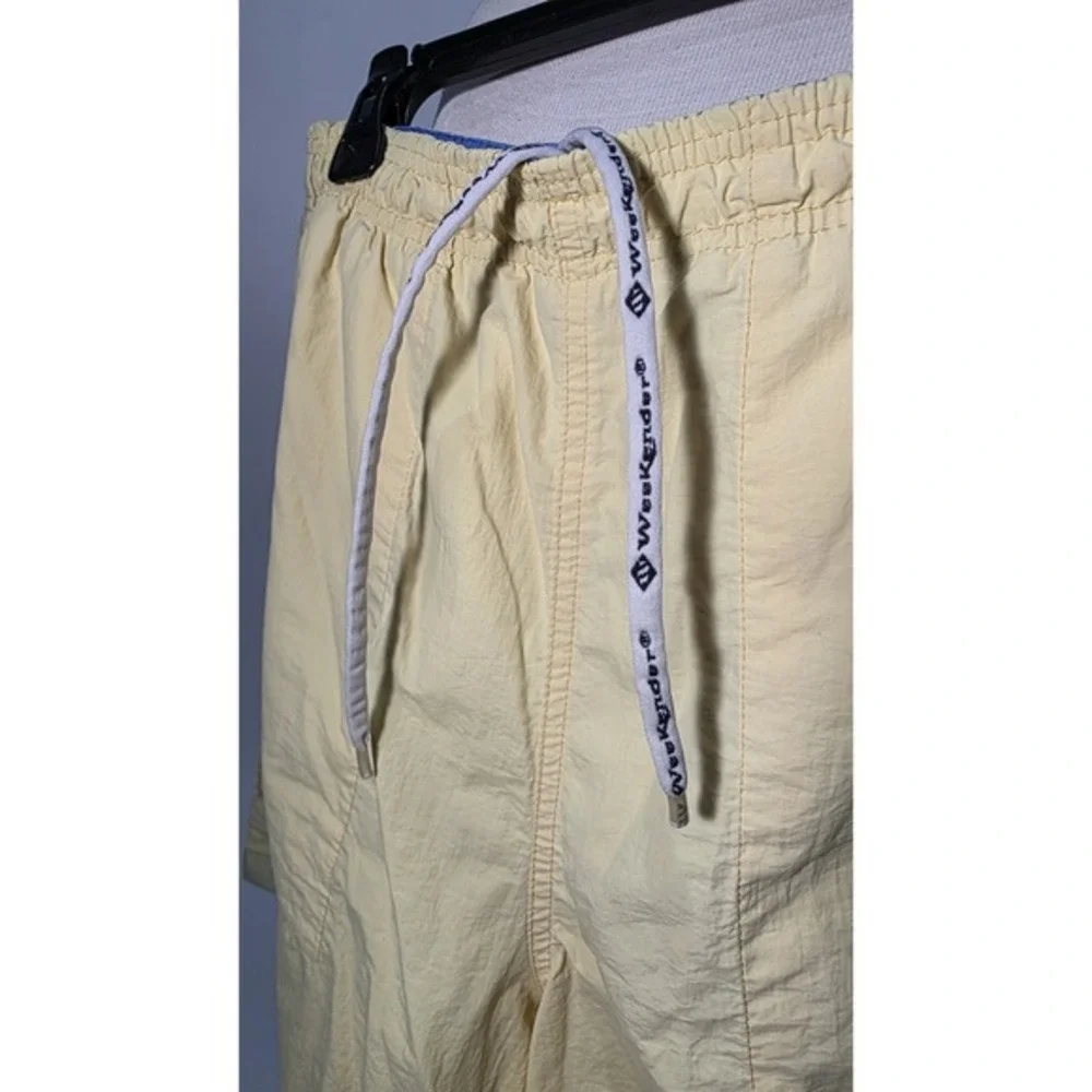 Vintage Weekender Brand Lined Mesh Bathing Suit Trunks‎ Shorts Yellow Mens Large